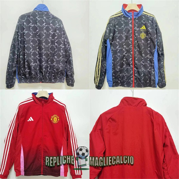 giacca a vento manchester united a doppio strato rojo blu 2024-2025 - immagine 2