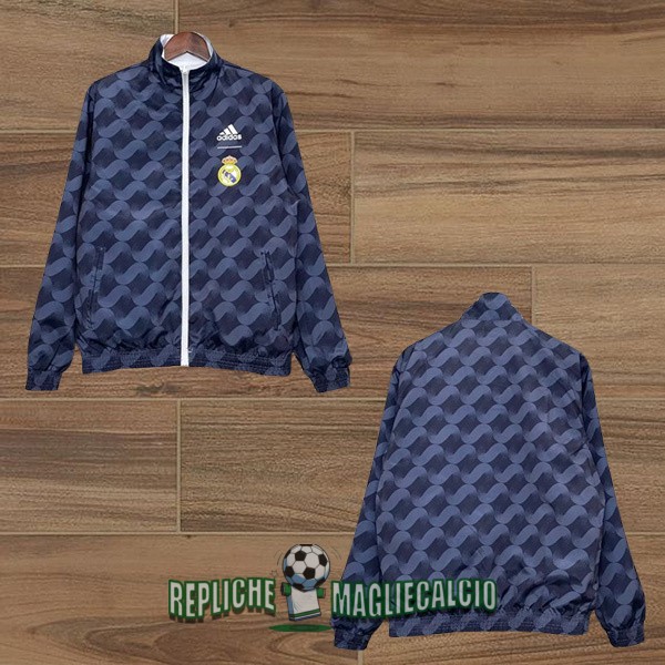 giacca a vento real madrid a doppio strato bianco blu scuro 2024-2025 - immagine 2