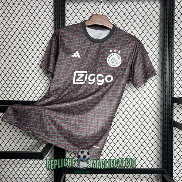 maglia ajax formazione nero rojo 2024-2025 - immagine 6