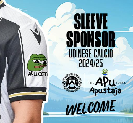 maglia Udinese 2025 con logo Pepe the Frog sulla manica sinistra