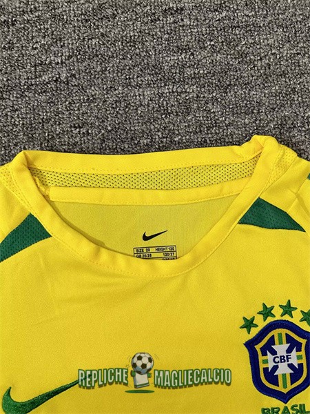maglia brasile bambino manica lunga vintage prima 2002 - immagine 2