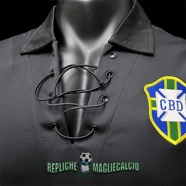 maglia brasile vintage manica lunga portiere nero 2004 - immagine 3
