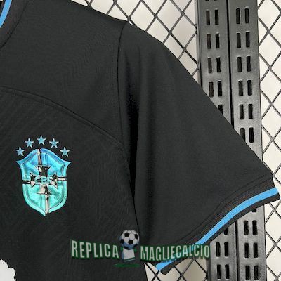 maglia brasile vintage edizione speciale nero charles oliveira 2022-2023 - immagine 5